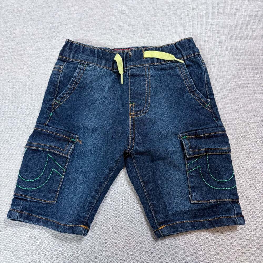 True Religion Cargo Denim Shorts Size 4T Blue